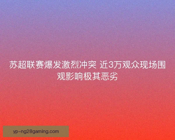 苏超联赛爆发激烈冲突 近3万观众现场围观影响极其恶劣 苏超联赛爆发激烈冲突 近3万观众现场围观影响极其恶劣